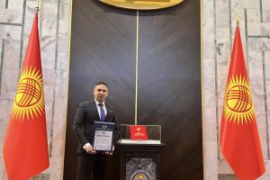 Honorary Diploma of the Parliament of the Jogorku Kenesh of the Kyrgyz Republic